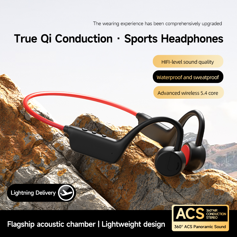 Bone Conduction Running Headphones - X1Pro ワイヤレススポーツオープンイヤー空気伝導ヘッドホン、イヤーフックデザイン、メモリカード対応、アウトドア用Bluetoothヘッドセット