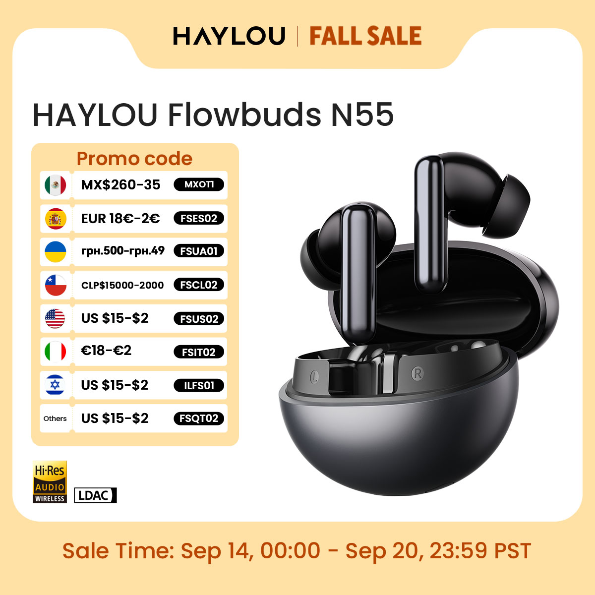 Type C Wired Earphones With Mic - HAYLOU Flowbuds N55 ワイヤレスイヤホン 54dB アダプティブ