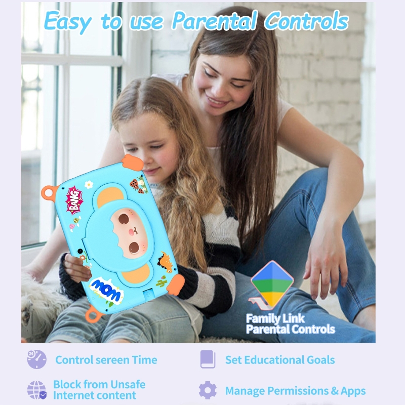 Tablets - 7インチディスプレイ搭載のキッズ用タブレットPC。保護ケース付きの学習用おもちゃで、幼児教育に最適。