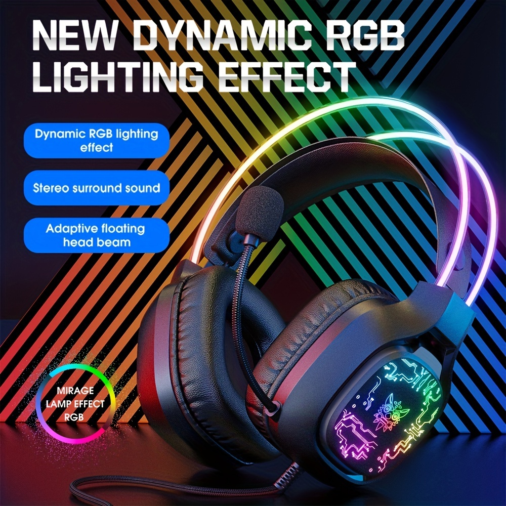 Gaming Headset With Mic Rgb - ノイズキャンセリングマイク付きONIKUMA-X22ゲーミングヘッドセット、有線ヘッドフォン、rgb動的照明、オーバーイヤー、pc、ps4、xbox、ps5
