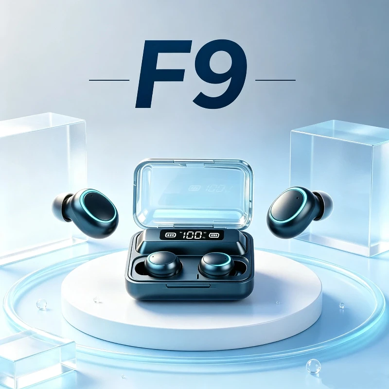 Tws Earbuds Bluetooth 5.3 - 新発売のF9 Bluetoothヘッドホン。9Dステレオ、重低音、スポーツ向け、ハンズフリー、タッチコントロール、TWSワイヤレスイヤホン。