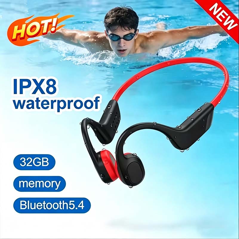 Anc Wireless Over Ear Headphones - 2026年新型骨伝導Bluetoothイヤホン、非インイヤー型、ランニングスポーツ用、防水、オーバーイヤー型、長時間バッテリー、低ノイズ