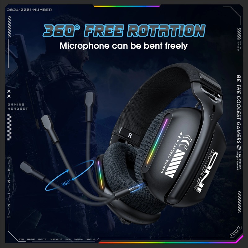 ONIKUMA GT808 ワイヤレスゲーミングヘッドセット - Gaming Headset With Mic Rgb のレビューと価格