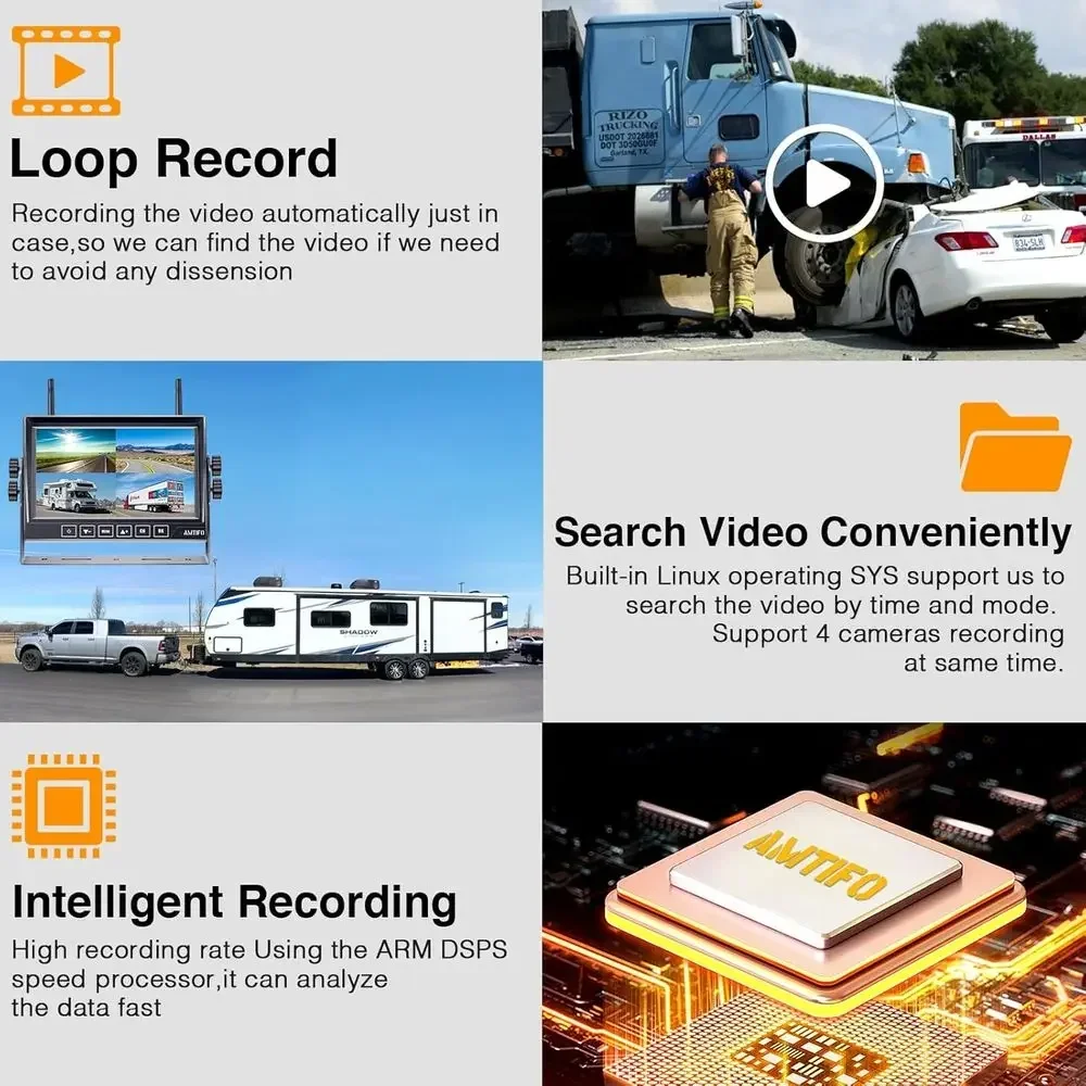 RVバックアップカメラ ワイヤレス簡単設置：プラグアンドプレ - Cameras のレビューと価格