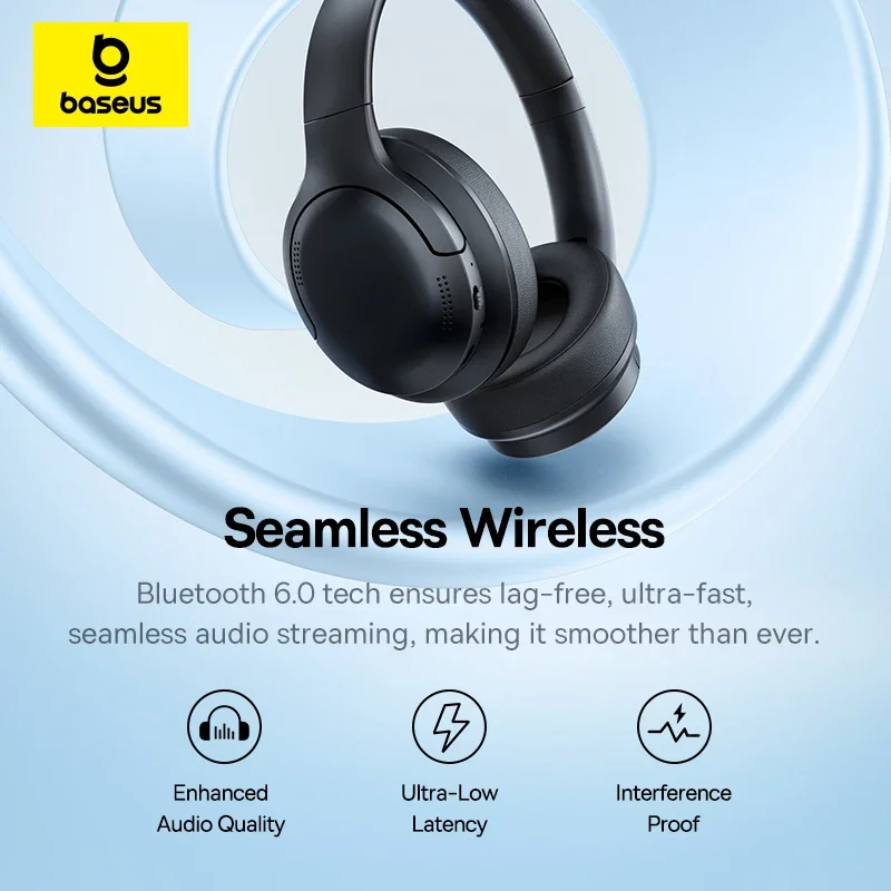 Baseus BH1 Lite ワイヤレスヘッドホン Blu - Anc Wireless Over Ear Headphones のレビューと価格
