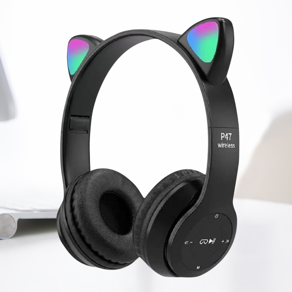 可愛い猫耳Bluetoothヘッドホン LEDライト点滅 ス - Cat Ear Bluetooth Headset Led のレビューと価格