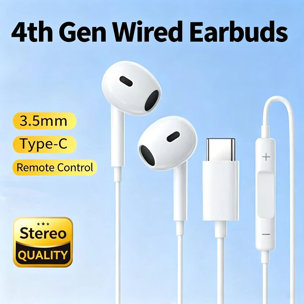 有線ハーフインイヤーヘッドホン Type-C & 3.5mm - Type C Wired Earphones With Mic のレビューと価格