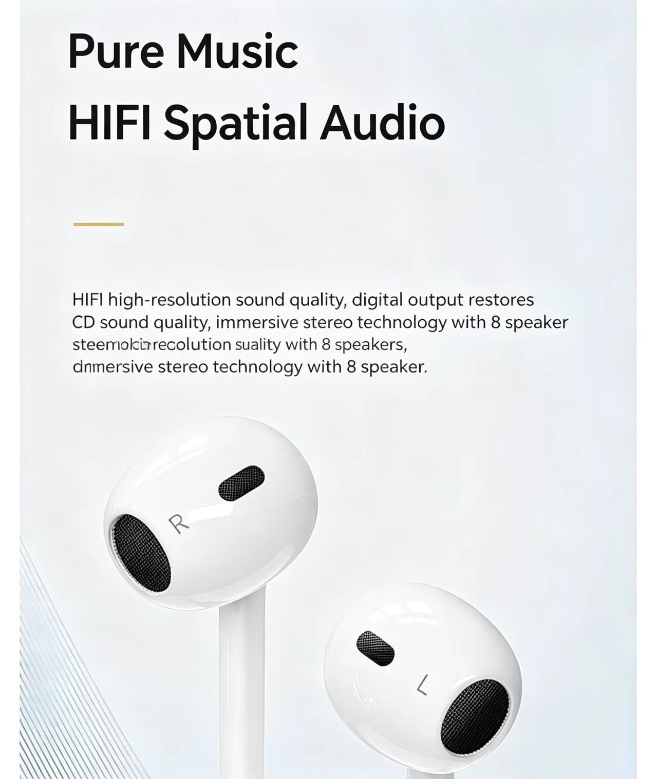 有線ハーフインイヤーヘッドホン Type-C & 3.5mm - Type C Wired Earphones With Mic のレビューと価格
