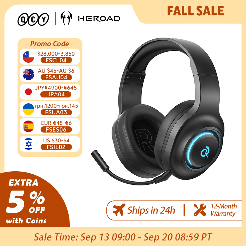 QCY Heroad V200 ゲーミングヘッドセット マイ - Gaming Headset With Mic Rgb のレビューと価格