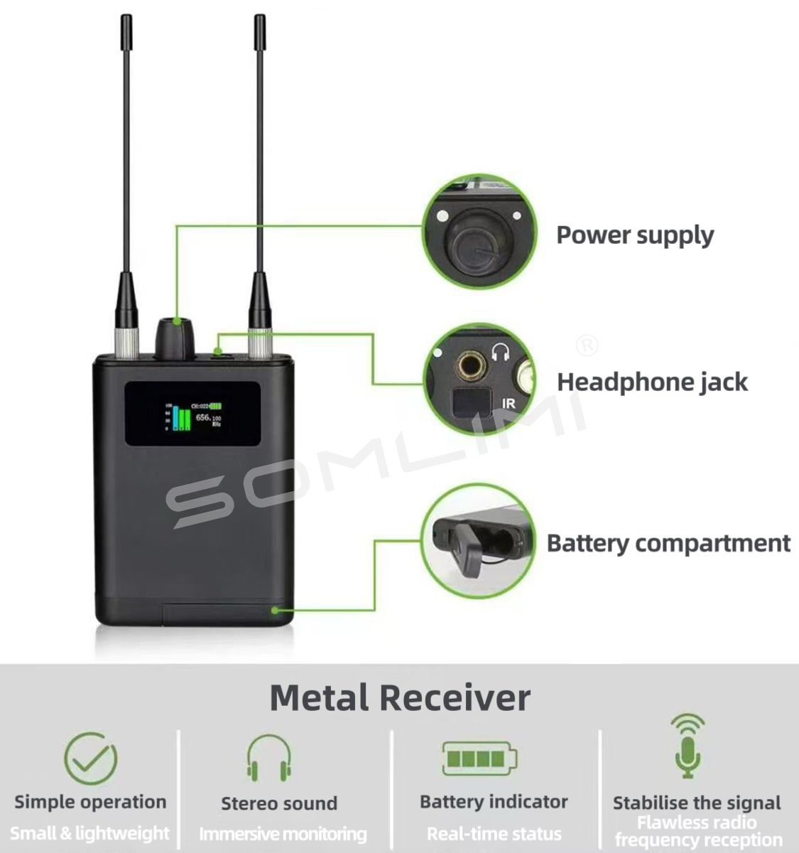 SOMLIMI プロフェッショナル EM600 インイヤーワ - In Ear Monitors For Singers のレビューと価格