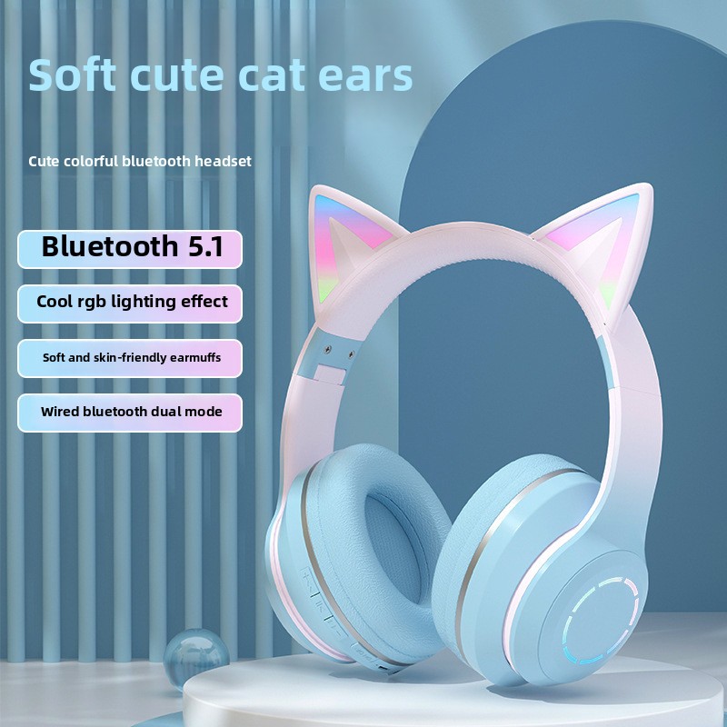 新発売 ベストセラー RGB ヘッドマウント型 ブルートゥー - Cat Ear Bluetooth Headset Led のレビューと価格