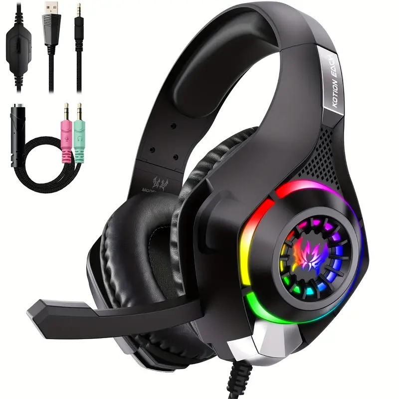 PC、PS4、PS5対応ゲーミングヘッドセット、ノイズキャン - Gaming Headset With Mic Rgb のレビューと価格