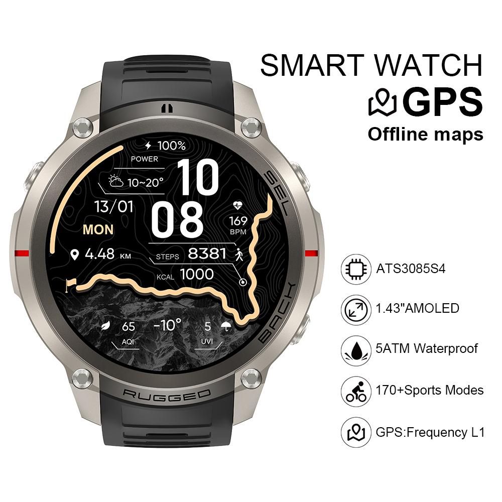 2026 DM59 スマートウォッチ オフラインマップ内蔵  - Smartwatches のレビューと価格