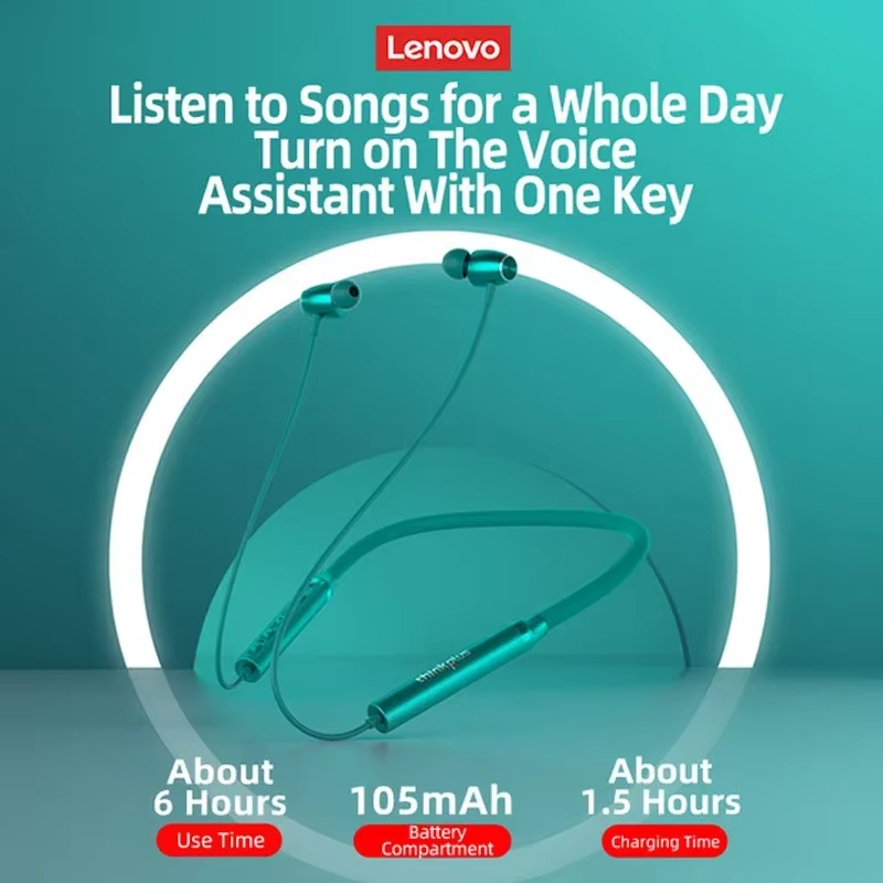 100% オリジナルレノボ HE05X Bluetooth  - Magnetic Neckband Sports Earphones のレビューと価格