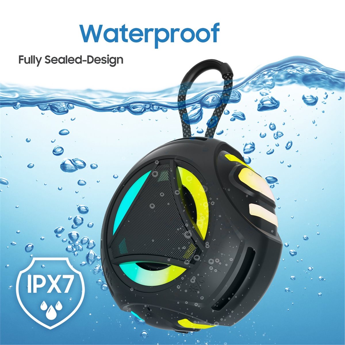 ミニBluetoothシャワースピーカー（ライト付き）、IP - Portable Bluetooth Speaker Waterproof Ipx7 のレビューと価格