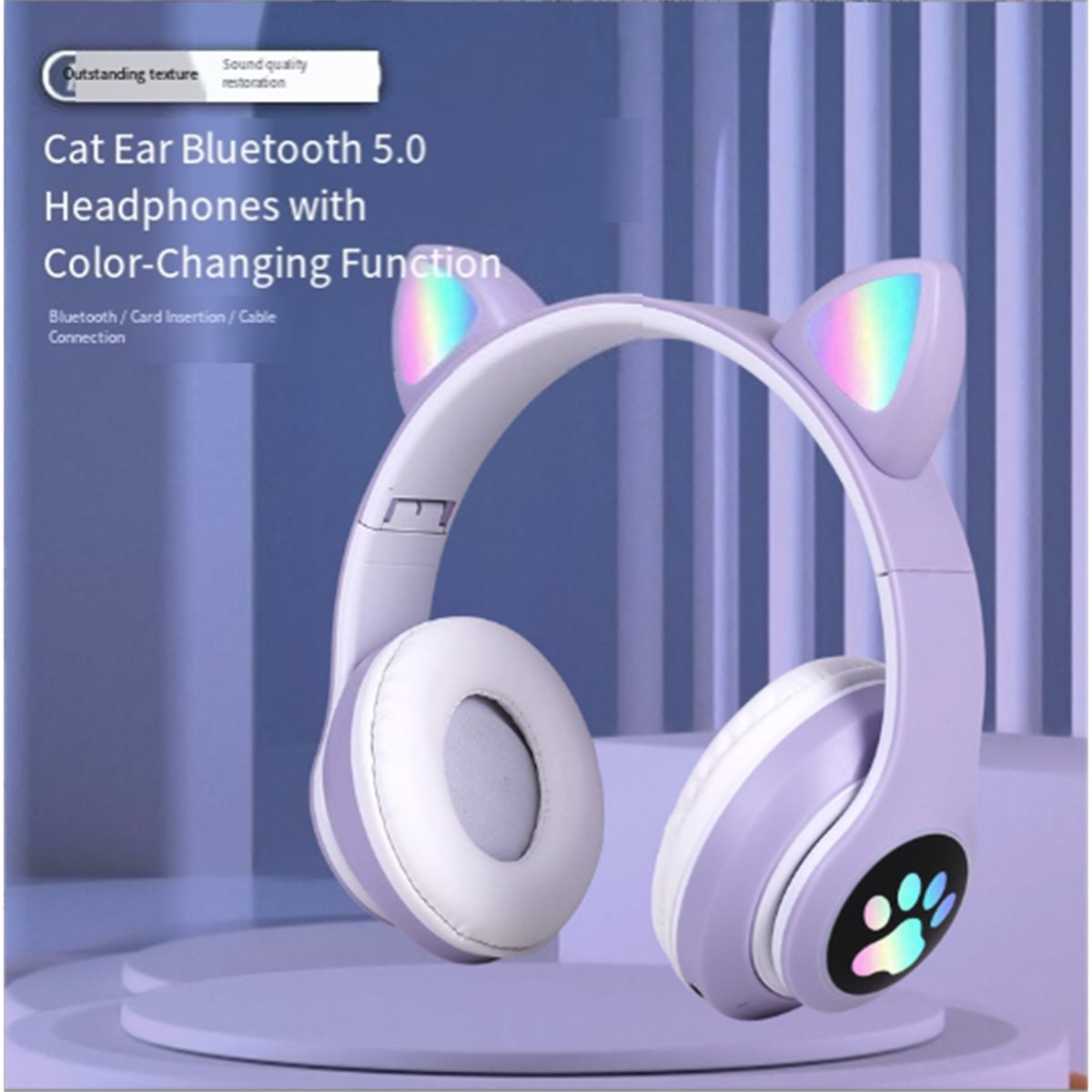 DT75BG かわいい猫耳Bluetooth対応ヘッドセット - Cat Ear Bluetooth Headset Led のレビューと価格